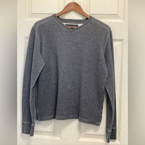 Abercrombie & Fitch Mens Sweater 100% Cotton Gray V Neck Sweatshirt Size M